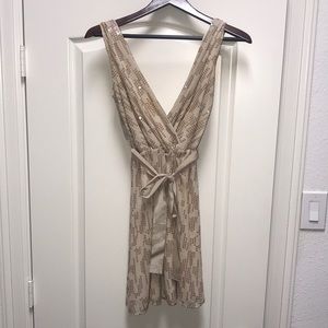 XS Express Sequin tan Dress